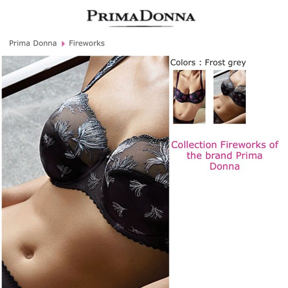 NEW PRIMA DONNA FIREWORKS Padded Bra Balcony in Frost Gray Size 36D - Picture 8 of 8